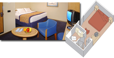 Large or Standard Inside Stateroom: K